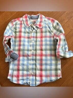 OshKosh B'gosh Plaid Button-Down Shirt in Red, Blue & Green